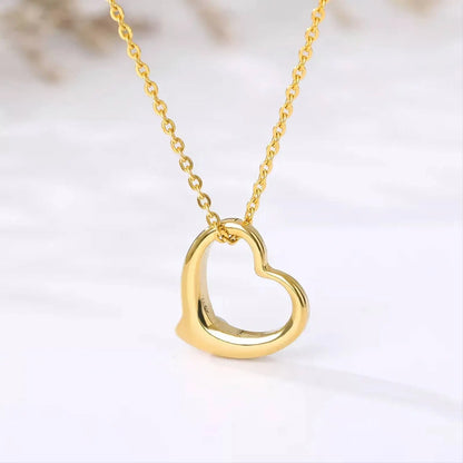 18K Gold Hollow Heart Shape Pendant Necklace for Women Stainless Steel Gold Plated JettsJewelers