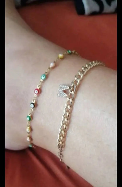 18K Gold Initial Curby Anklet, Custom Ankle Bracelet, A - Z Crystal Cubic Zirconia Letter Anklet, Gold Chain, Anklebone Beauty, Personalized JettsJewelers