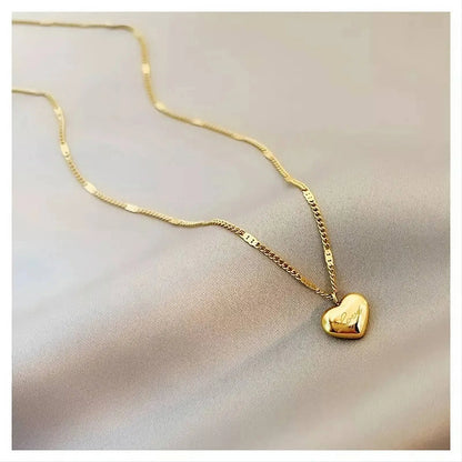 18K Gold Love Heart Pendant Necklace for Women Stainless Steel Gold Plated JettsJewelers