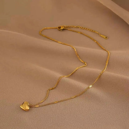 18K Gold Love Heart Pendant Necklace for Women Stainless Steel Gold Plated JettsJewelers