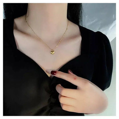18K Gold Love Heart Pendant Necklace for Women Stainless Steel Gold Plated JettsJewelers