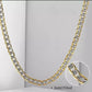18K Gold Over Solid 925 Sterling Silver Two Tone Diamond Cut Cuban Chain-4mm For Men and Women - JettsJewelers