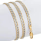 18K Gold Over Solid 925 Sterling Silver Two Tone Diamond Cut Cuban Chain-4mm For Men and Women - JettsJewelers