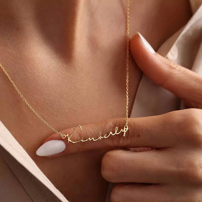 18K Gold Personalized Name Pendant Necklace for Women Stainless Steel Gold Plated Necklace JettsJewelers