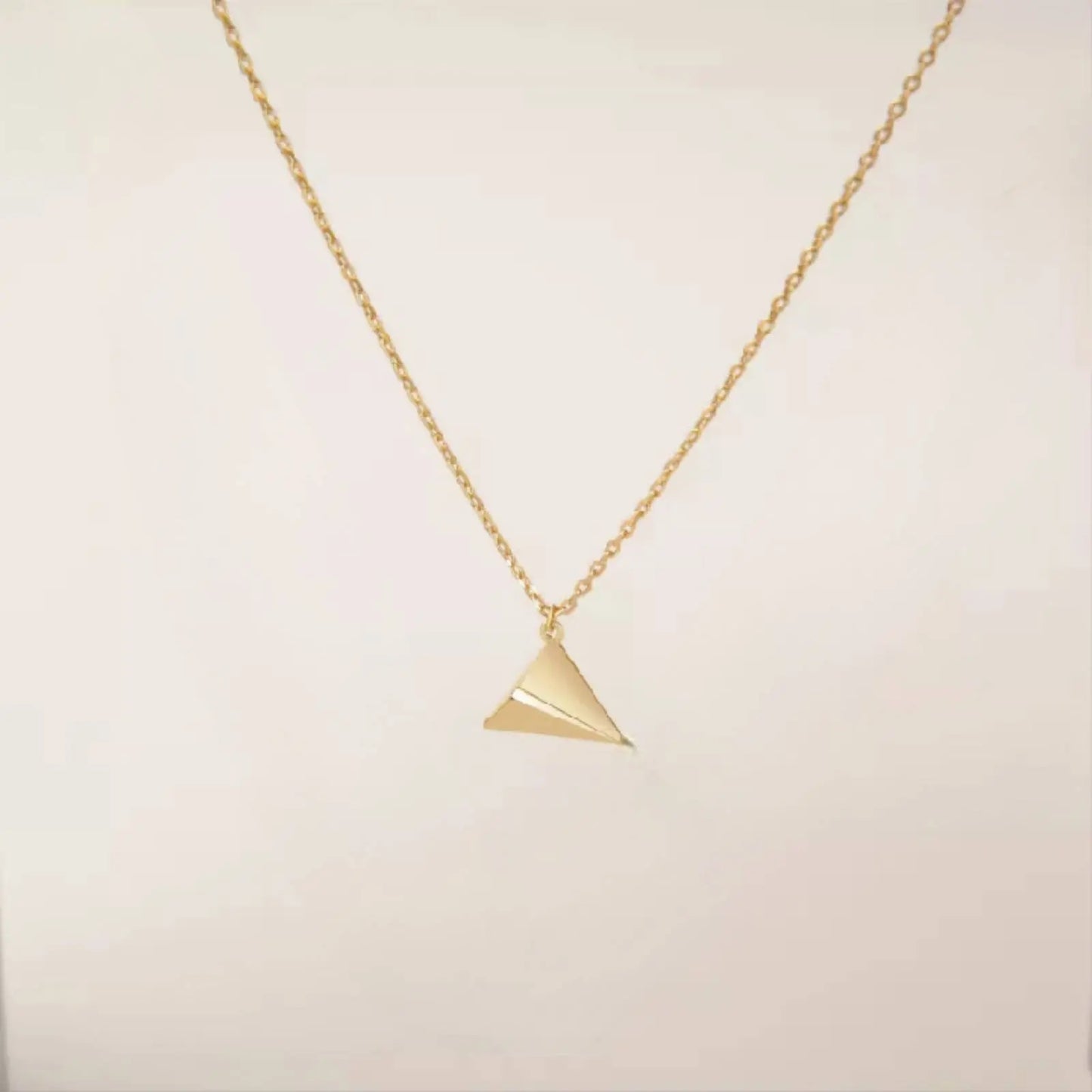 18K Gold Plated Paper Plane Minimalist Pendant Necklace Clavicle for Women Stainless Steel Gold Plated JettsJewelers