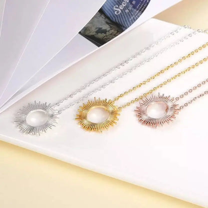 18K Gold Plated Vintage Spike Sunburst Pendant Necklace for Women Stainless Steel Gold Plated JettsJewelers