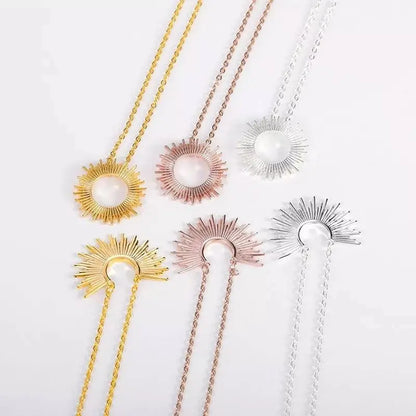 18K Gold Plated Vintage Spike Sunburst Pendant Necklace for Women Stainless Steel Gold Plated JettsJewelers