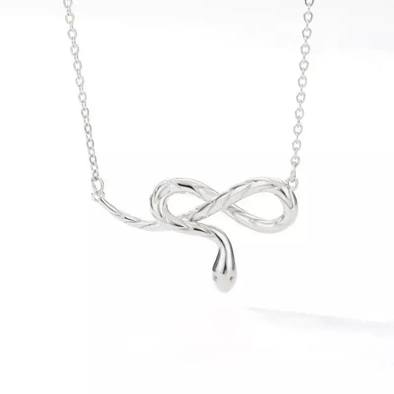 18K Gold Twisted Snake Pendant Necklace for Women Stainless Steel Gold Plated JettsJewelers