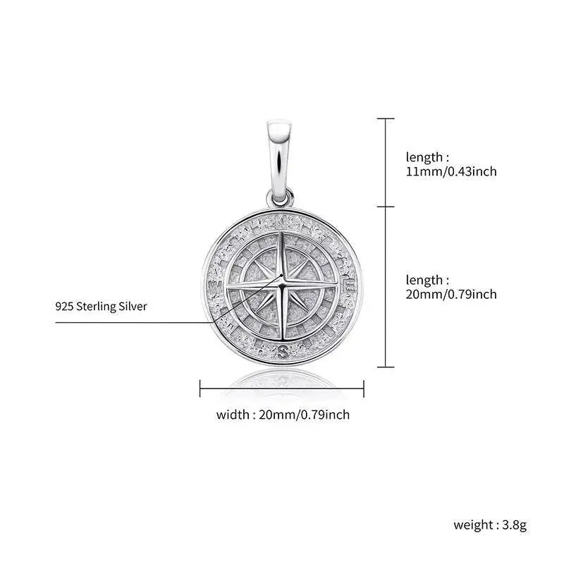 18k Gold Compass North Star Pendant Chain Mens Compass Necklace Gold Anchor Pendant Vintage Sterling Silver Necklace For Men Boyfriend Gift JettsJewelers