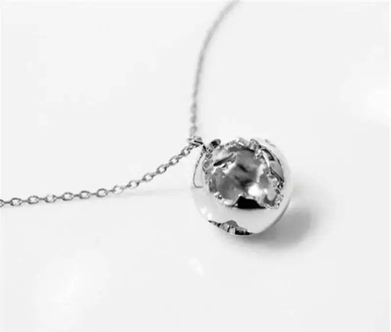 18k Gold Plated 3D Globe Pendant Necklace JettsJewelers