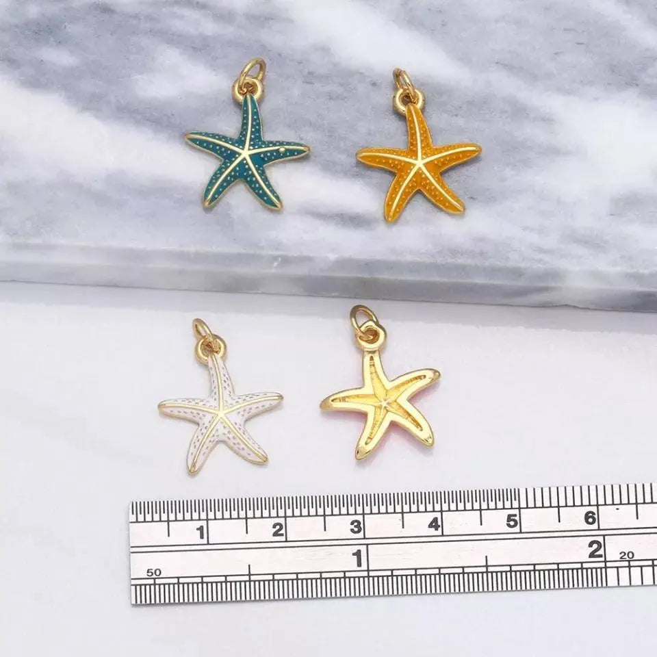 18k Gold Plated Colored Starfish Pendant Necklace JettsJewelers