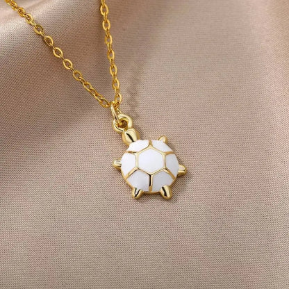 18k Gold Plated Colored Turtle Pendant Necklace JettsJewelers