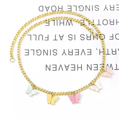 18k Gold Plated Colorful Butterfly Necklace JettsJewelers
