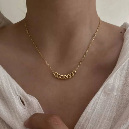 18k Gold Plated Curb Link Necklace JettsJewelers