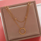 18k Gold Plated Double Layered Bead Loop Necklace JettsJewelers