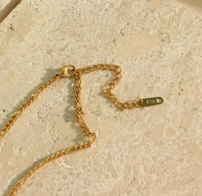 18k Gold Spring Green Amazonite Natural Stone Pendant Necklace (20'' Stainless Steel Chain), Retro Elegant Temperament Style Necklace - JettsJewelers