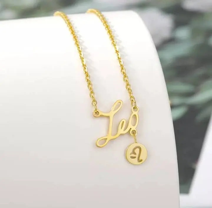 18k Yellow Gold Silver Plated Zodiac Constellation Necklace JettsJewelers