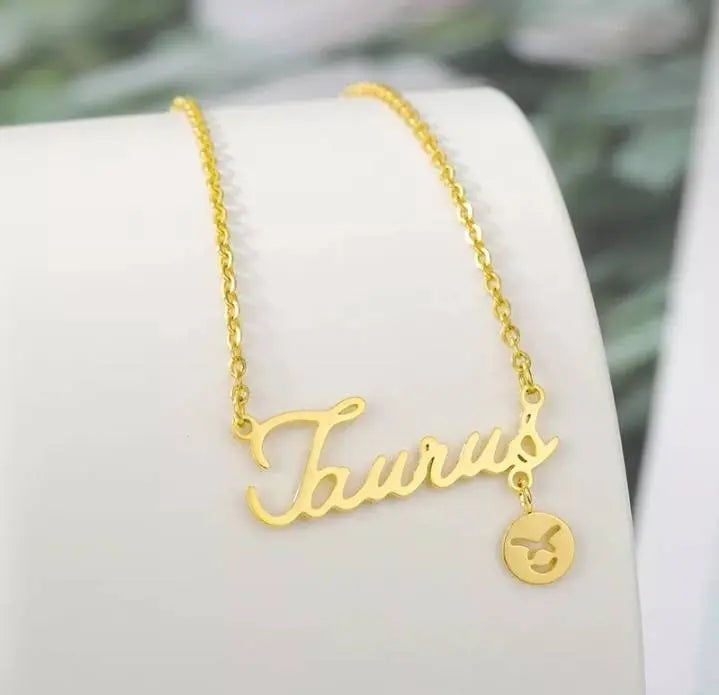 18k Yellow Gold Silver Plated Zodiac Constellation Necklace JettsJewelers