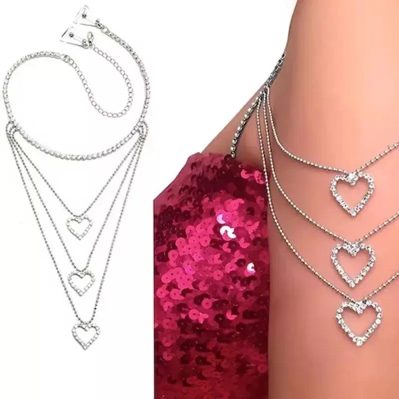 1pc Shoulder Strap Cross Rhinestones Body Chain for Women Bohemian Shoulder Chain Necklace Jewelry for Party Wedding Summer Beach JettsJewelers