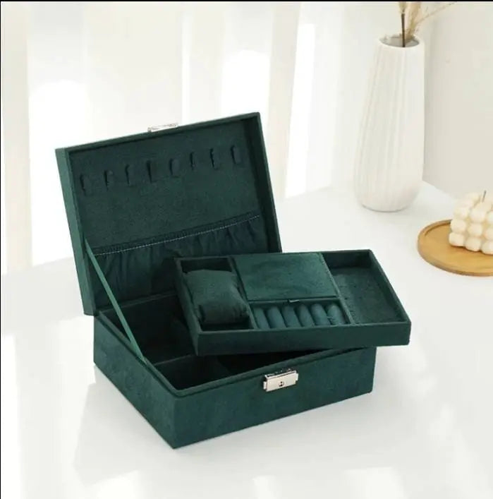 3 Layer Large Jewelry Storage Case, PU Leather Jewellery Organizer Holder  with Lock Removable Ring and Earring Organizer for Necklace freeshipping -  JettsJewelers