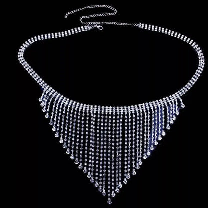 2 pc Bra Bikini Set Crystal Tassel Body Chains Belly Dance Skirts Rhinestones Sexy Bikini Summer Beach Hip Waist Beachwear JettsJewelers