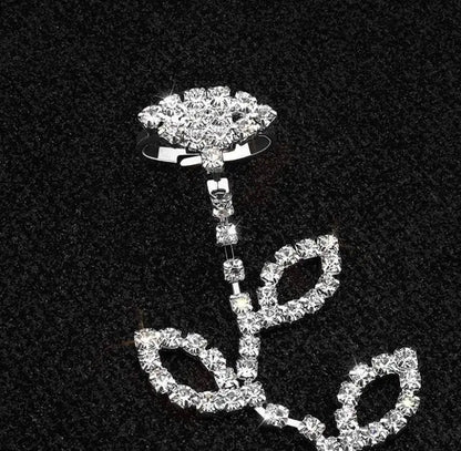 2 pc Womens Adjustable Chain Barefoot Sandals Beach Wedding Jewelry Anklet with Rhinestone Toe Ring Leaf Bridal Toe JettsJewelers