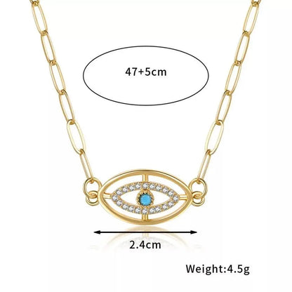 2pc Evil Eye Necklaces and Bracelet 14K, Gold Plated Dainty Chocker Necklace Delicate Jewelry Gift for Women - JettsJewelers
