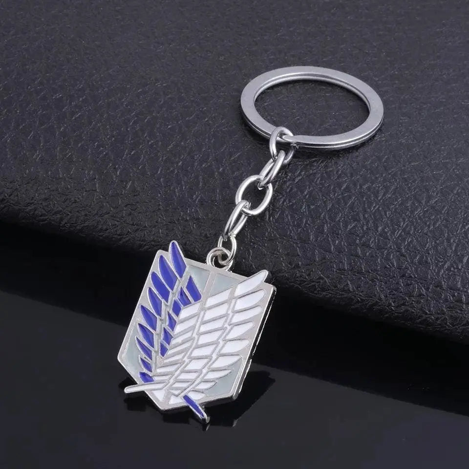 2pc Keychain Wings of Liberty Survey Corps Wings of Freedom Attack on Titan Necklace Combo Set - JettsJewelers