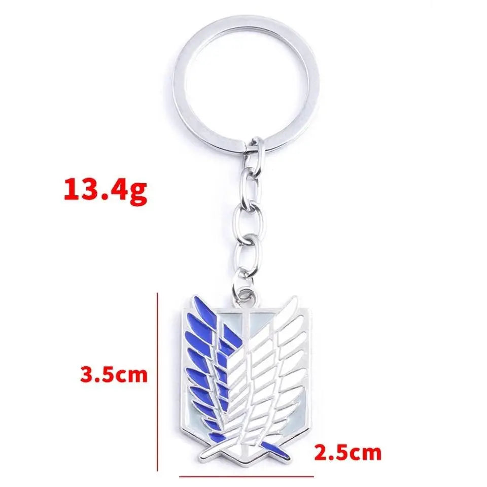 2pc Keychain Wings of Liberty Survey Corps Wings of Freedom Attack on Titan Necklace Combo Set - JettsJewelers