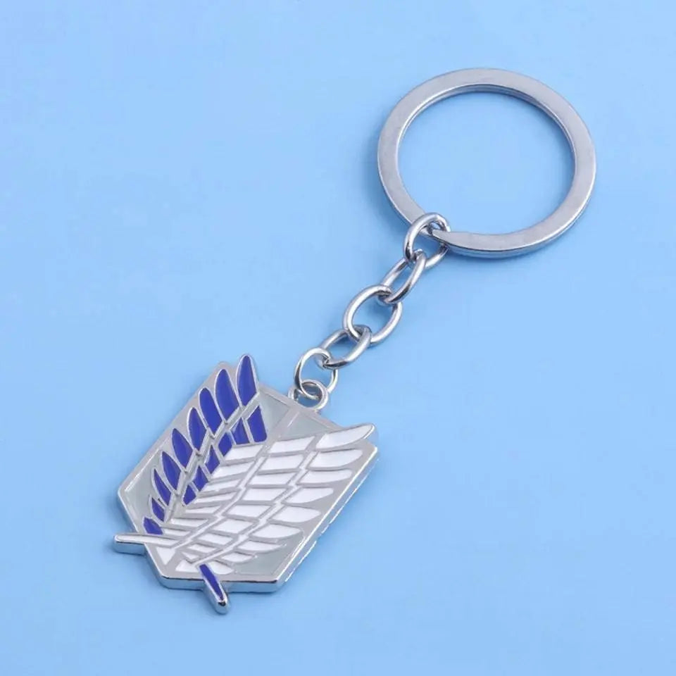 2pc Keychain Wings of Liberty Survey Corps Wings of Freedom Attack on Titan Necklace Combo Set - JettsJewelers