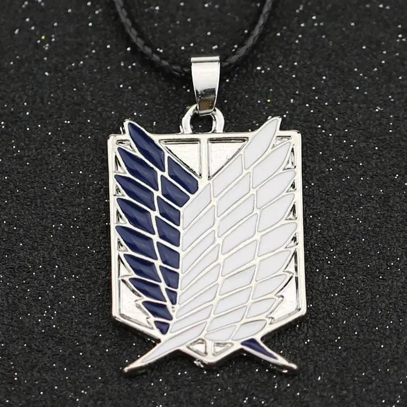 2pc Keychain Wings of Liberty Survey Corps Wings of Freedom Attack on Titan Necklace Combo Set - JettsJewelers