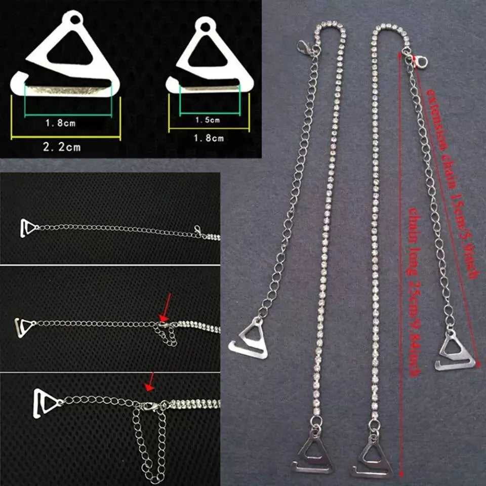 2pc Silver Shoulder Strap Rhinestones Body Chain for Women Bohemian Shoulder Chain Necklace Jewelry for Party Wedding Summer Beach JettsJewelers