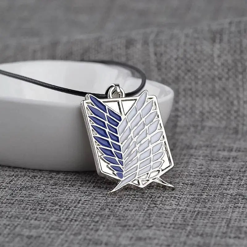 2pc Wings Of Urgent Freedom Scout Legion, Stationery Squad Pendant Anime Jewelry Attack On Titan Necklace Keychain - JettsJewelers