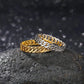 3mm 14K Gold Plated Brass Stackable Ring for Women Chain Link Engagement Rings Size 7-10 JettsJewelers