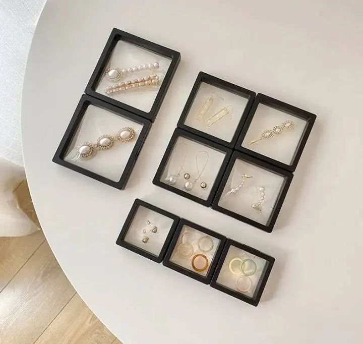Wholesale 3D Floating Frame Diamond Storage Organizer Clear Beads Box  Suspension Jewelry Ring Pendant Gift Packaging Box 3PCS - AliExpress