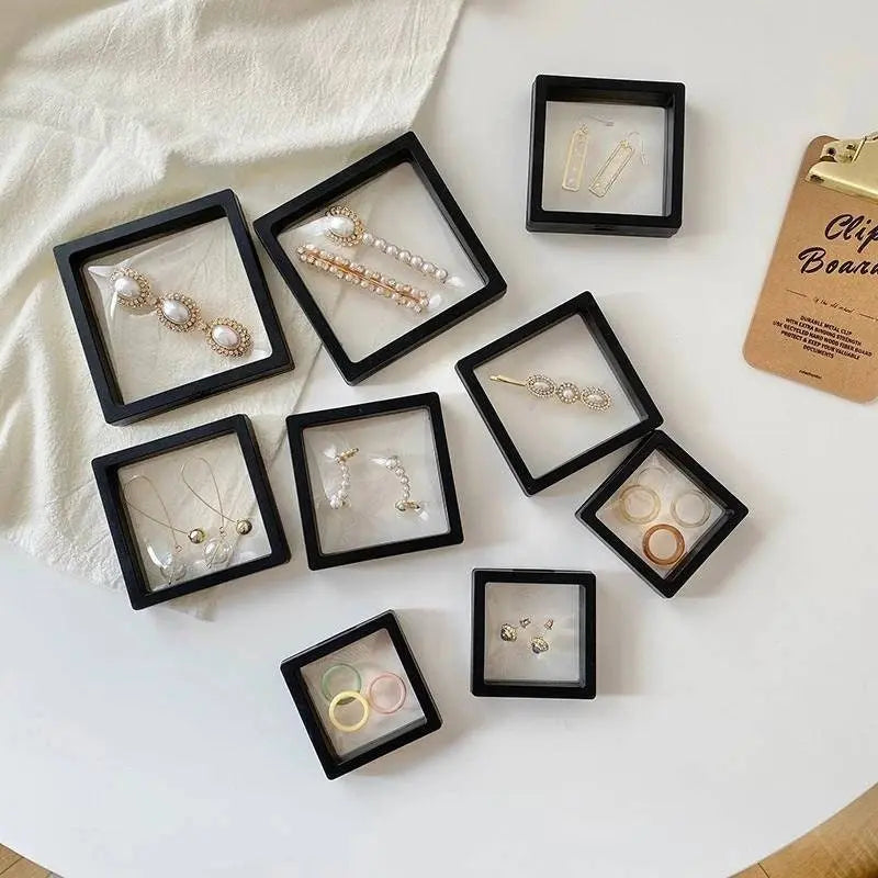 5/10Pcs 3D Floating Picture Frame Shadow Jewelry Box Display Stand Ring Pendant Holder Protect Jewelry Stone Presentation Case - JettsJewelers