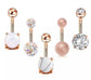 5 pieces Belly Button Rings Stainless Steel 14G CZ Opal Navel Rings Barbells Women Girls Belly Piercing Jewelry JettsJewelers