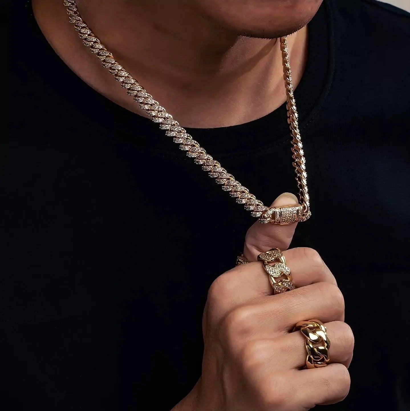 6/8mm Iced Out Chain Cuban Link Diamond Chain Necklace 18k Gold/White/Rose Gold Plated Miami Bling Drip Chains and Bracelets Rappers Choker JettsJewelers