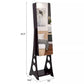 8 LEDs Jewelry Cabinet Armoire with Beveled Edge Mirror, Gorgeous Jewelry Organizer Large Capacity Brown - JettsJewelers