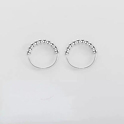 925 Sterling Silver Anti Anxiety Ring for Women Men Fidget Rings for Anxiety Anxiety Ring with Beads Spinner Ring for Anxiety Spinning Ring JettsJewelers