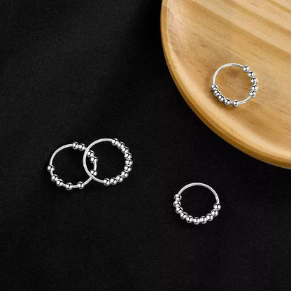 925 Sterling Silver Anti Anxiety Ring for Women Men Fidget Rings for Anxiety Anxiety Ring with Beads Spinner Ring for Anxiety Spinning Ring JettsJewelers