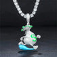 925 Sterling Silver Moissanite Glowing Escaping Money Bag Diamond Pendant Bling Drip JettsJewelers