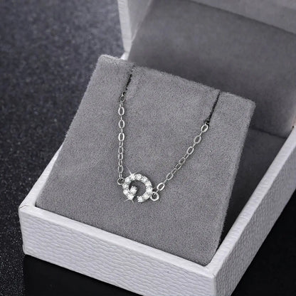925 Sterling Silver Tiny Moissanite Diamond Letter Chain Bracelet Initial Bracelet Personalized Jewelry Alphabet Charm Bracelet JettsJewelers