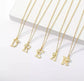 A-Z Gold Letter Necklace With Crystal Flower Girls | Gold Initial Letter Pendant Necklaces for Women - JettsJewelers