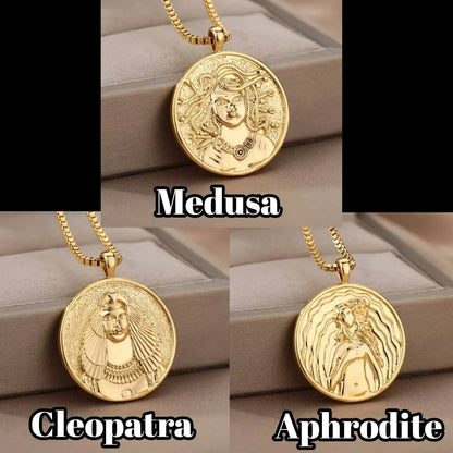 Amazing Women Necklace in 14k Gold | Inspirational Women Pendant Coin Medallion Necklace Athena Cleopatra Godness Joan of Arc Harriet Tubman - JettsJewelers