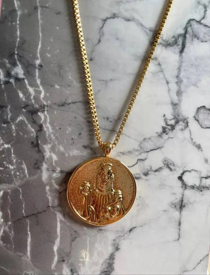 Amazing Women Necklace in 18k Gold | Inspirational Women Pendant Coin Medallion Necklace Athena Medusa Godness Joan of Arc Hecate JettsJewelers