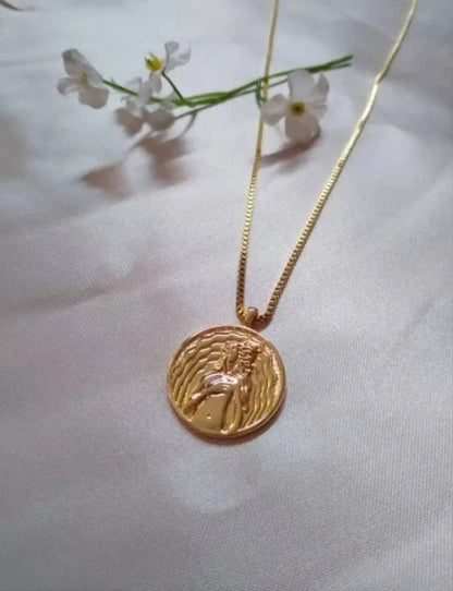 Amazing Women Necklace in 18k Gold | Inspirational Women Pendant Coin Medallion Necklace Athena Medusa Godness Joan of Arc Hecate JettsJewelers