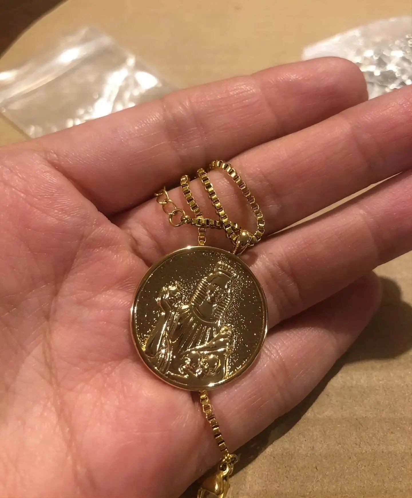 Amazing Women Necklace in 18k Gold | Inspirational Women Pendant Coin Medallion Necklace Athena Medusa Godness Joan of Arc Hecate JettsJewelers