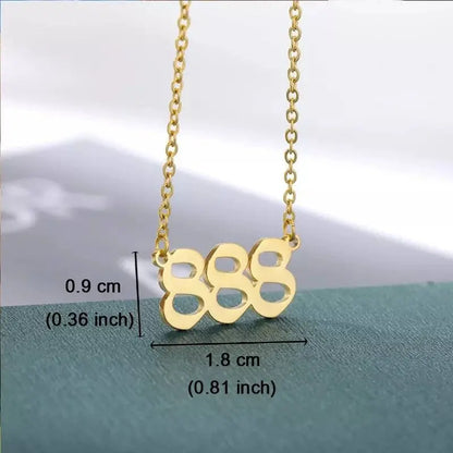 Angel Number Necklace 111 222 333 444 555 666 777 888 999 Necklace Silver Old English Gold Number Necklace Stainless Steel Numerology JettsJewelers