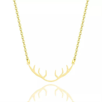 Animal Choker Deer Antler Charm Necklace Women Men Vintage Jewelry 18k Gold JettsJewelers